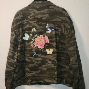 Women's Upcycled Peony Camo Utility Jacket, Xl